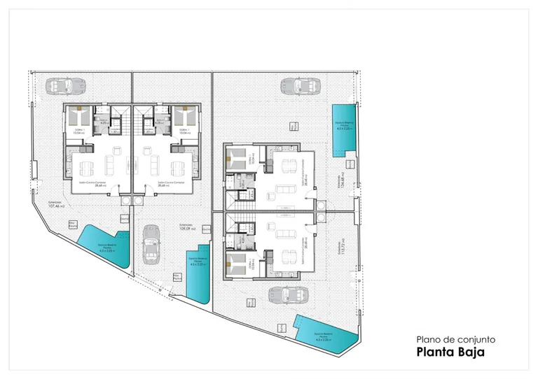 4 Villas Pareadas de Obra Nueva en Pilar de la Horadada
