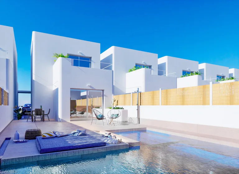 Villas de Obra Nueva de Estilo Ibicenco en los Alcazares