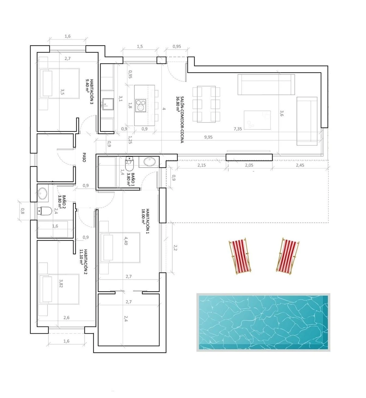 Unit NV-100281 — Villas de Obra Nueva con Piscina en Hondon de las Nieves