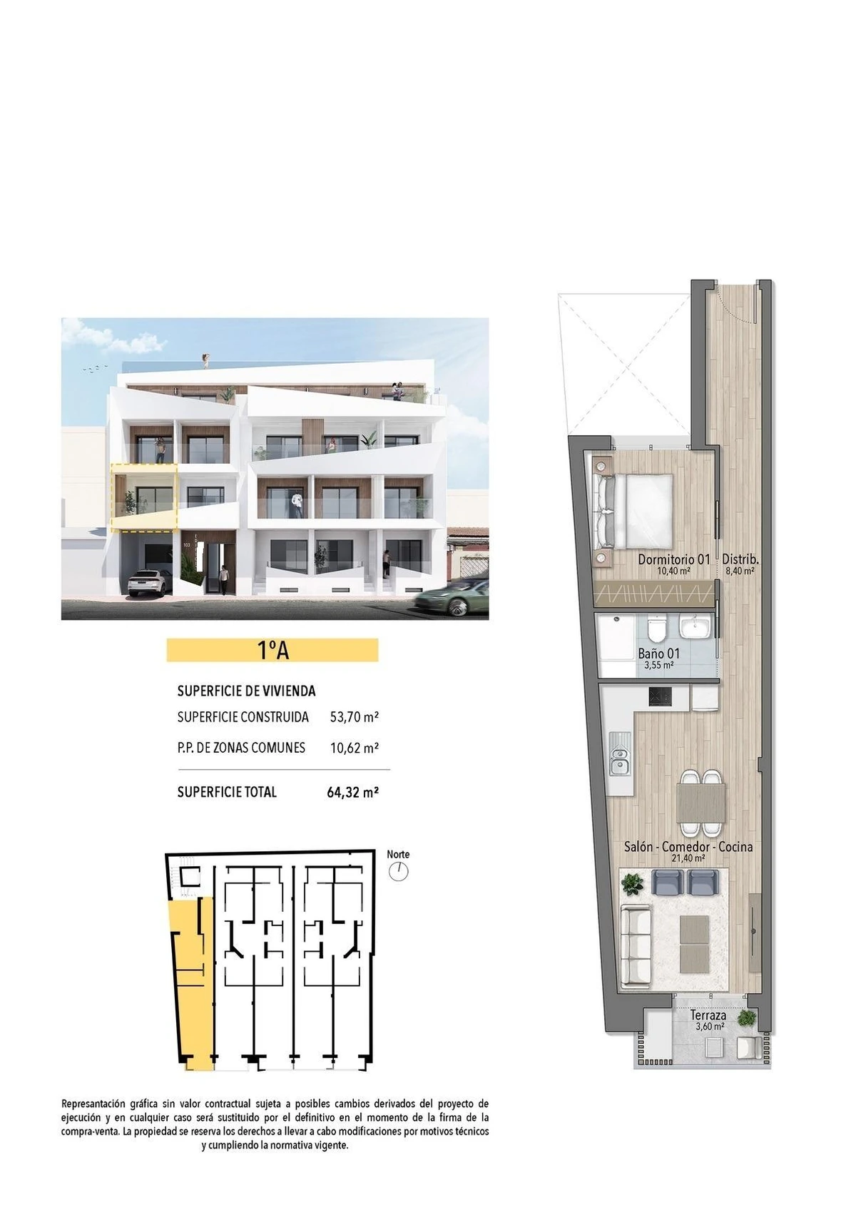 Unit NV-100807 — Modernos Apartamentos a 250m de la Playa del Cura en Torrevieja
