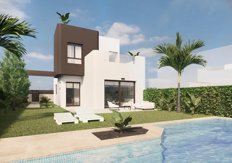 Villas de nueva construcción en primera línea de Lo Romero Golf
