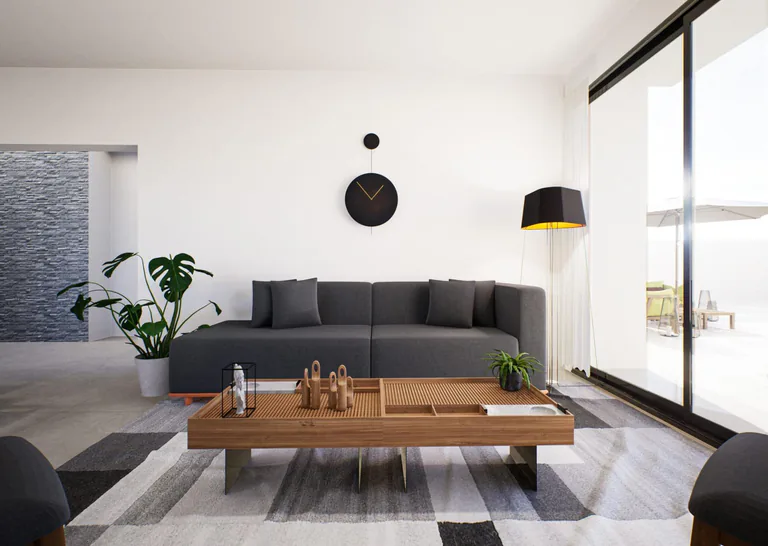 Villa de estilo ibicenco en un tranquilo pueblo español
