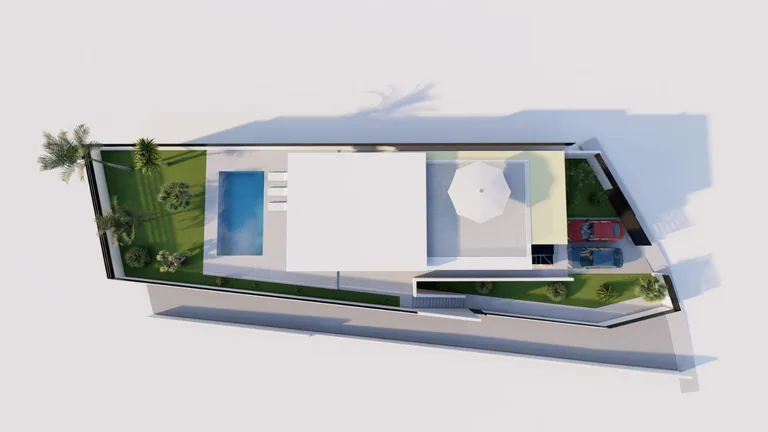 Chalets de obra nueva de una planta con piscina privada en Torrevieja