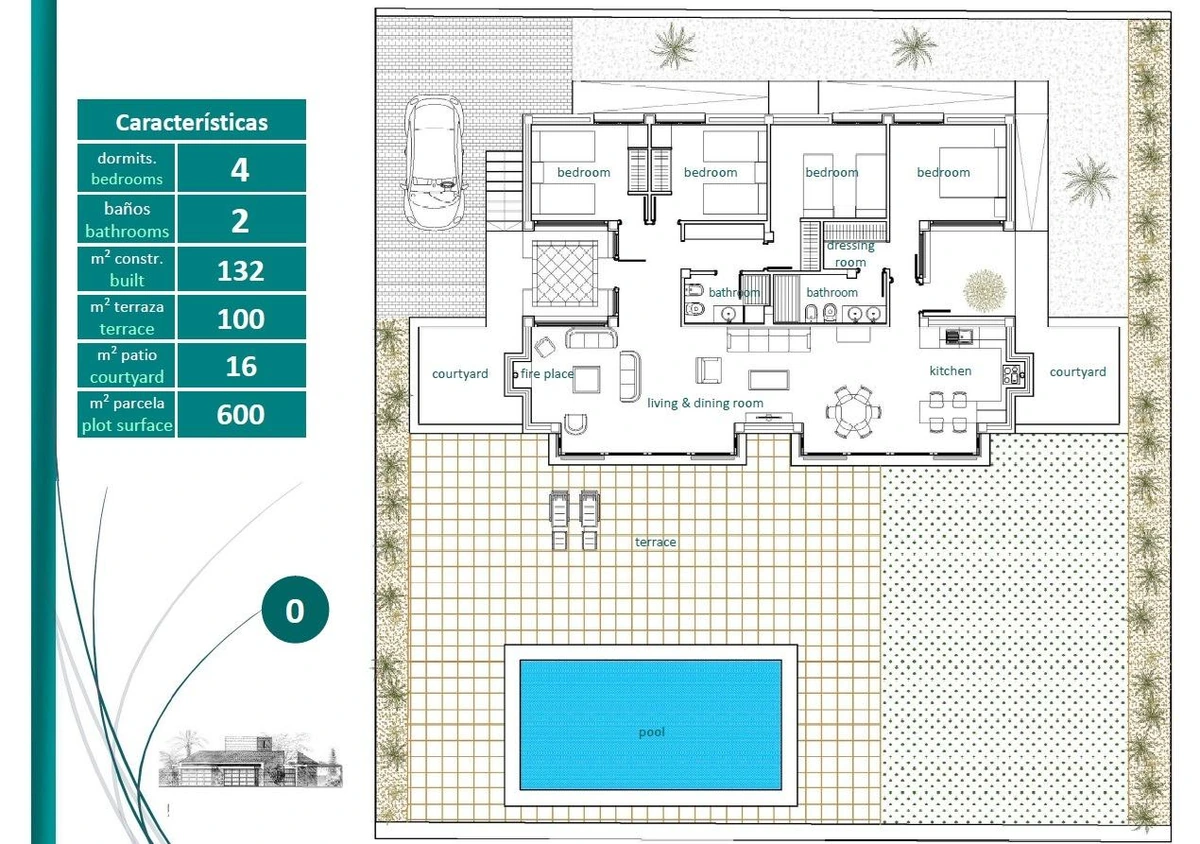 Unit NV-101105 — Elegantes adosados de una planta con piscina privada en Peraleja Golf Resort - Costa Cálida