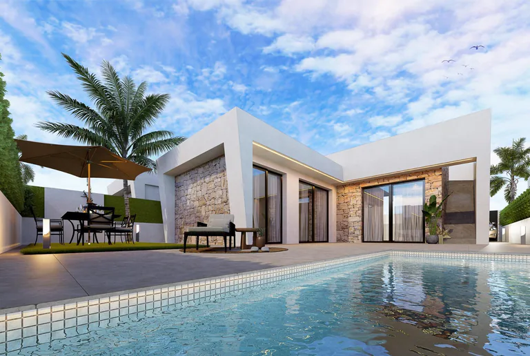 Villas independientes de nueva construcción con piscina privada y solárium en Roldán, Torre-Pacheco