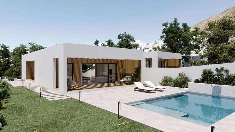 Modernas villas de una sola planta con piscina privada en Finestrat