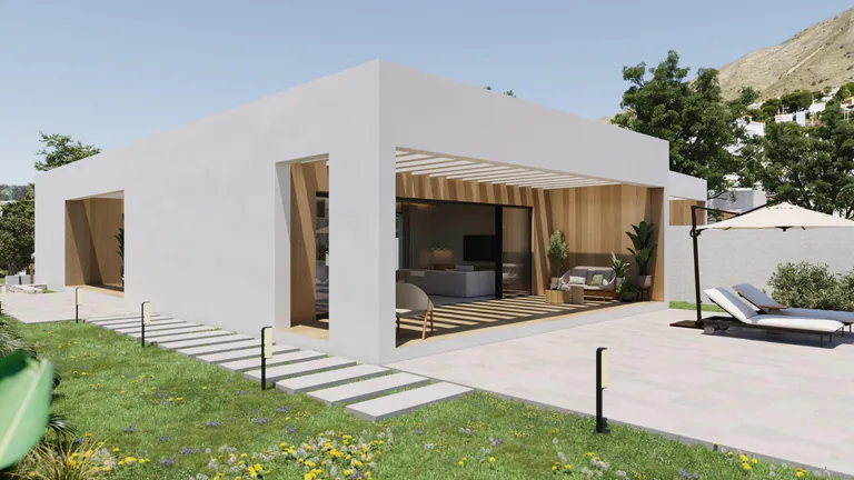 Modernas villas de una sola planta con piscina privada en Finestrat