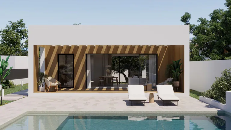 Modernas villas de una sola planta con piscina privada en Finestrat