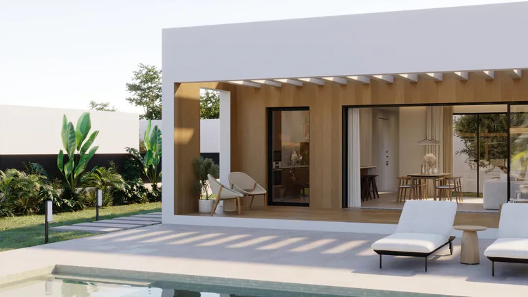 Modernas villas de una sola planta con piscina privada en Finestrat