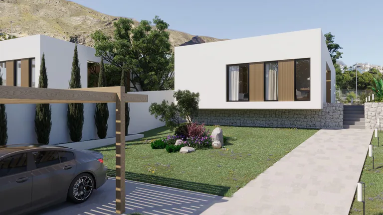 Modernas villas de una sola planta con piscina privada en Finestrat