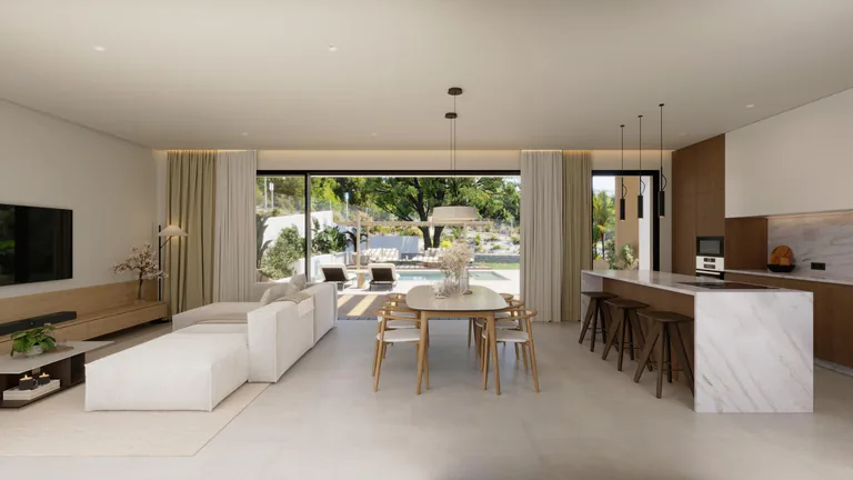 Modernas villas de una sola planta con piscina privada en Finestrat