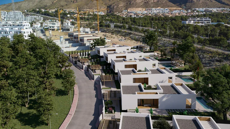 Modernas villas de una sola planta con piscina privada en Finestrat