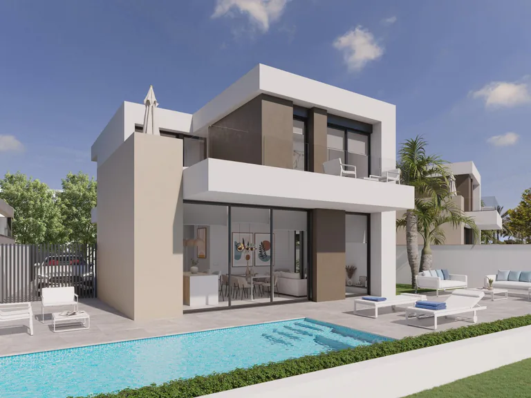 Villas de nueva construcción en primera línea de Roda Golf con piscina privada