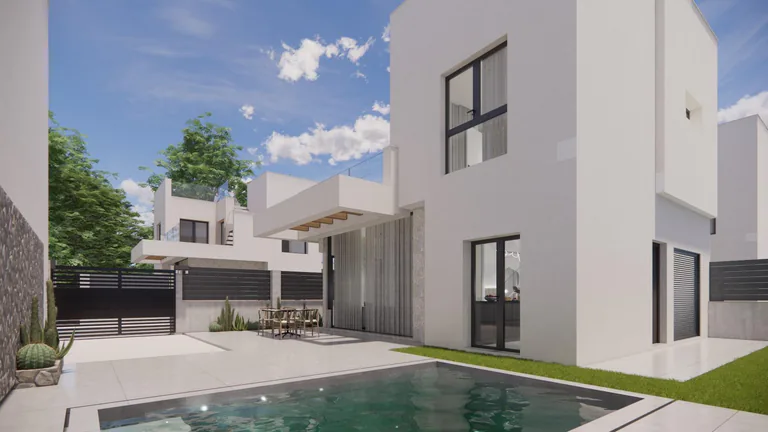 Modernas villas de nueva construcción en La Herrada Los Montesinos con piscina privada