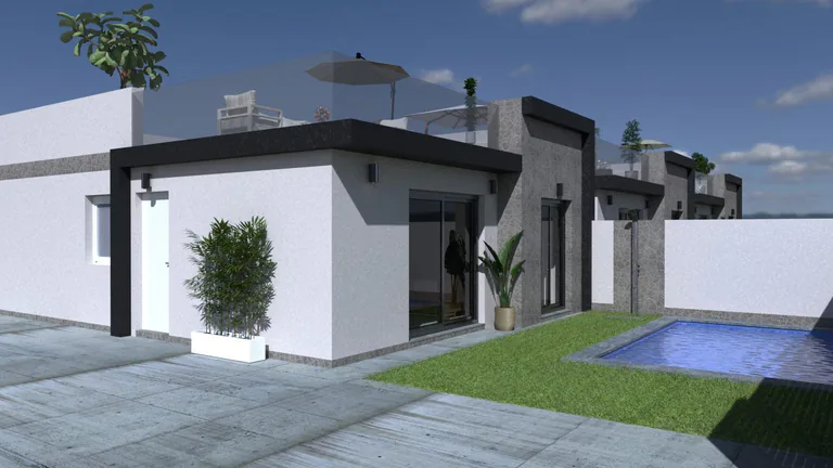 Villas de lujo de una sola planta con piscina privada en Balsicas, Murcia