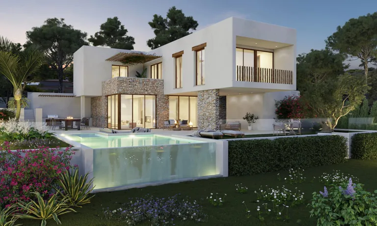 Villa de lujo estilo Ibiza con vistas panorámicas en Las Laderas, Jávea