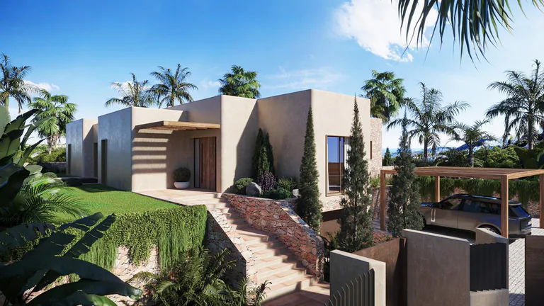 Villa de nueva construcción estilo Ibiza con características de lujo en Jávea