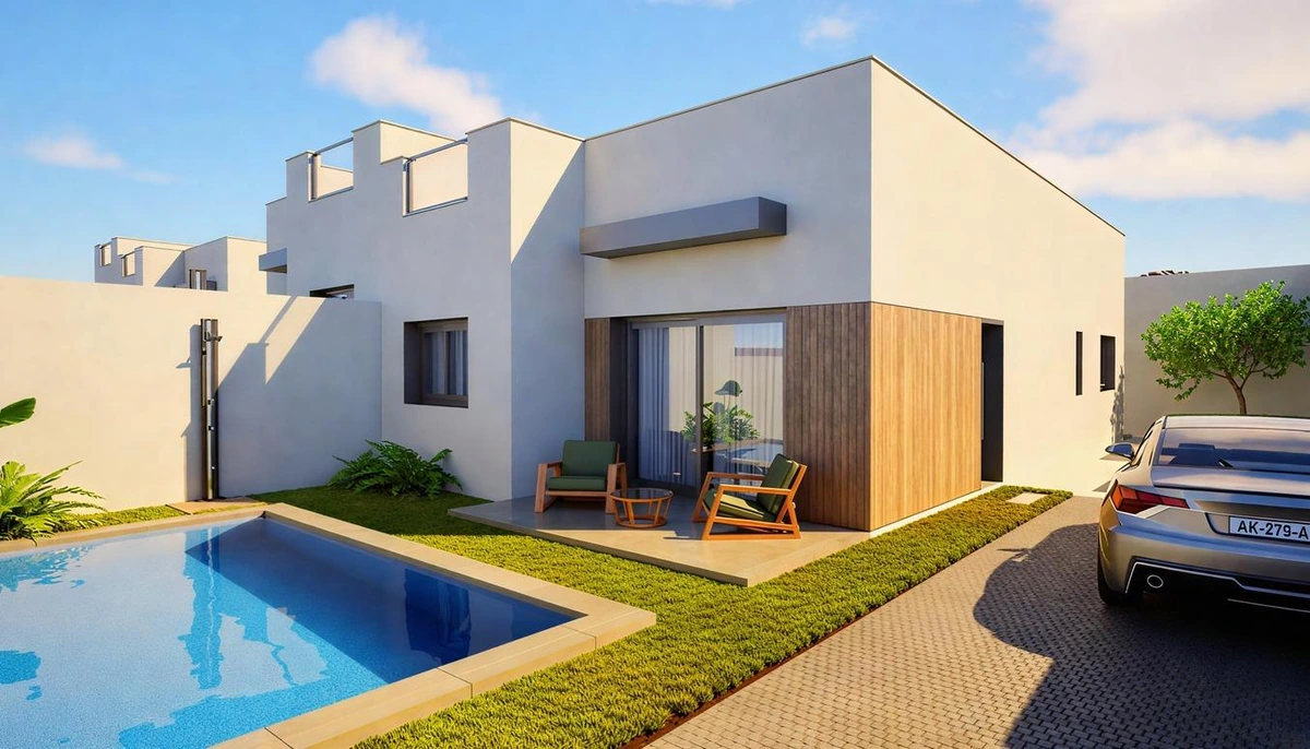 Unit NV-101712 — Villas independientes de nueva construcción con piscina privada en el Country Club de Mazarrón