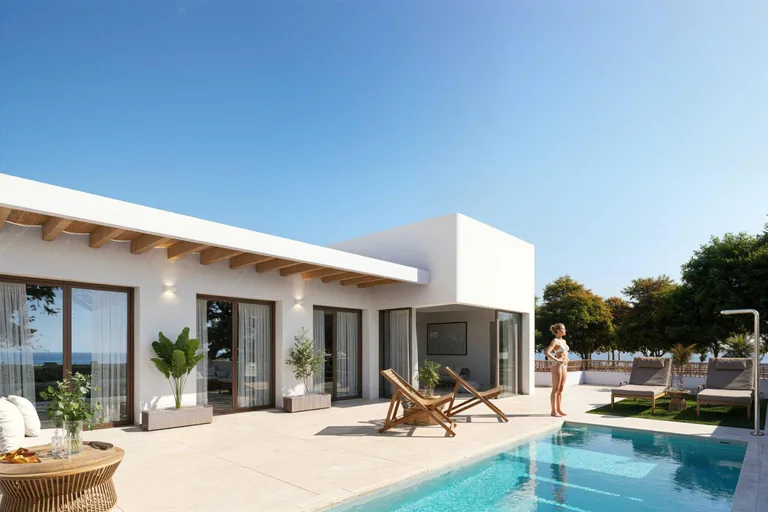 Casas adosadas de nueva construcción estilo Ibiza en Dolores, Costa Blanca