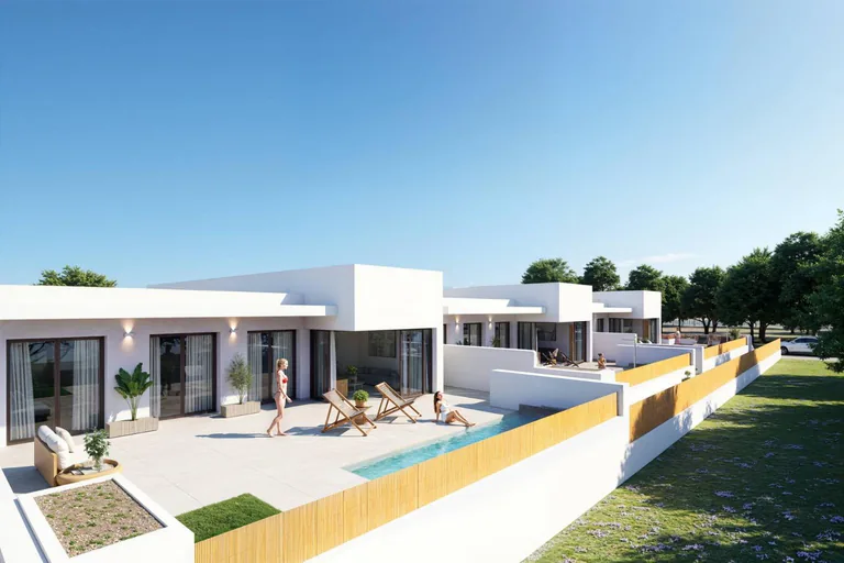 Casas adosadas de nueva construcción estilo Ibiza en Dolores, Costa Blanca