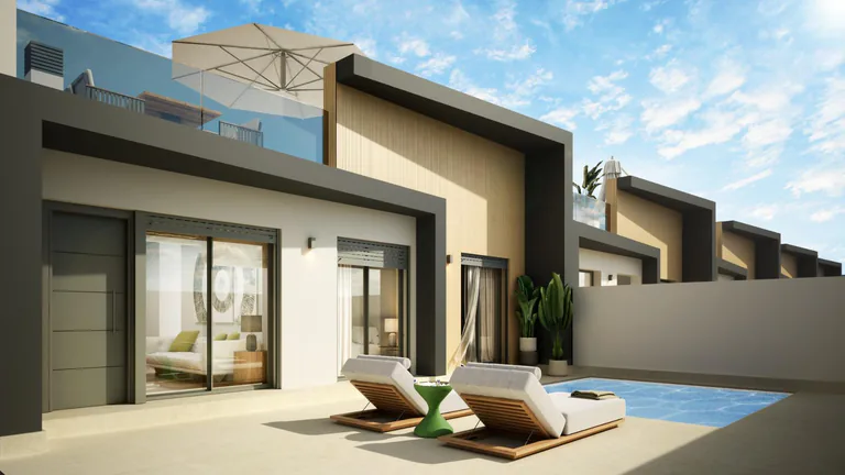 Casas adosadas de nueva construcción con piscina privada en Avileses, Murcia