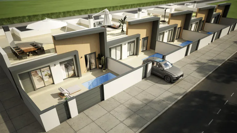 Casas adosadas de nueva construcción con piscina privada en Avileses, Murcia