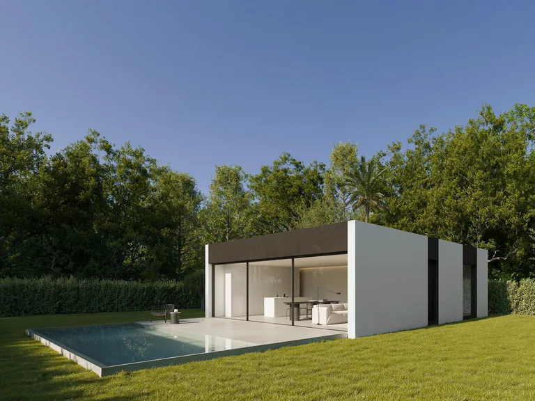 Villa minimalista de nueva construcción en Benidorm con piscina privada