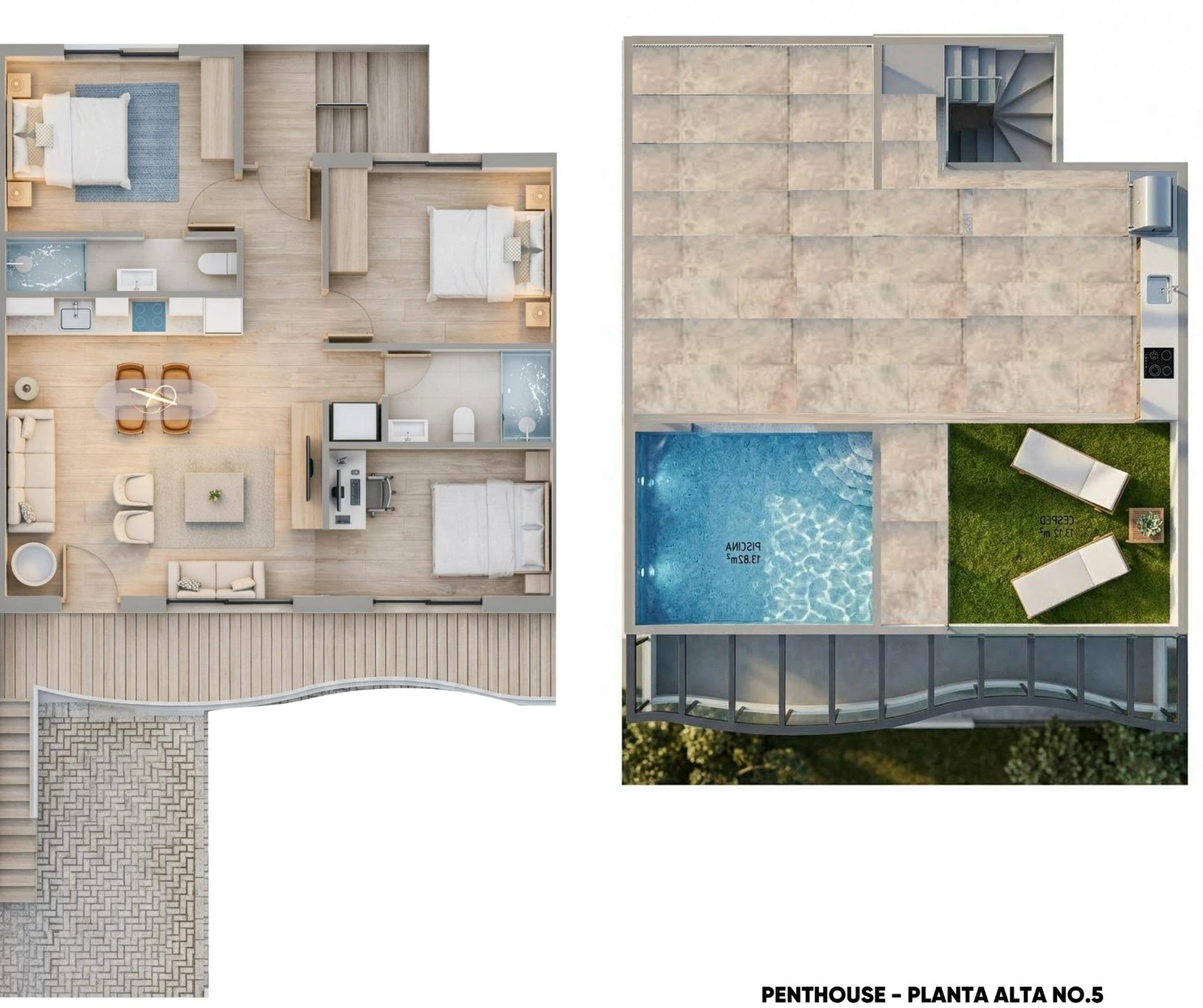 Unit NV-101965 — Bungalows de nueva construcción de estilo boutique con piscina privada en Pilar de la Horadada, a 2 km de la playa