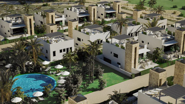 Villas de nueva construcción en Camposol Golf (Mazarrón-Murcia) con solárium privado y sótano