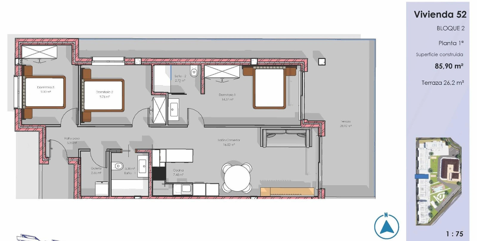 Unit NV-102087 — Apartamentos modernos amueblados en El Raso-Guardamar: vida contemporánea cerca de la playa y del campo de golf