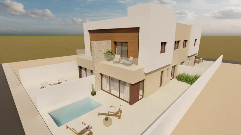 Modern New Build Quad Villas with Private Pool in Santiago de la Ribera