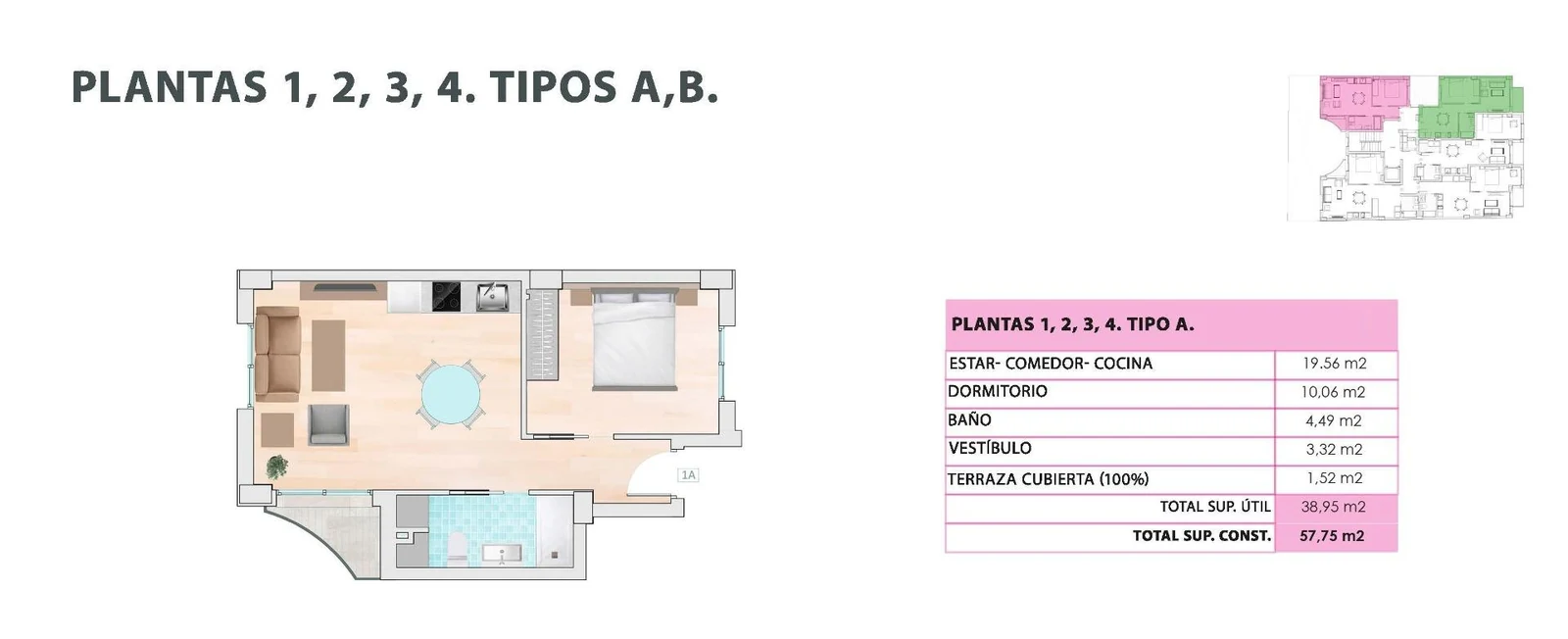Unit NV-102387 — Apartamentos de Obra Nueva con Piscina en la Azotea a Solo 600 m de la Playa en Guardamar del Segura