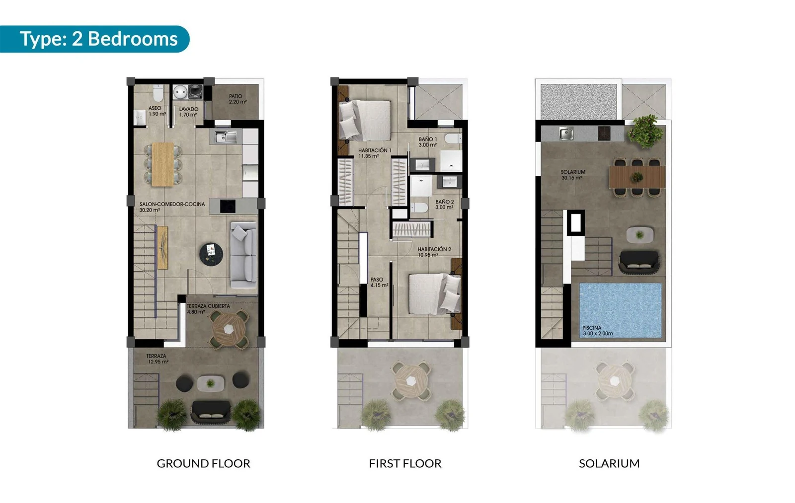 Unit NV-102562 — Sector 2 townhouses in Dolores with solarium