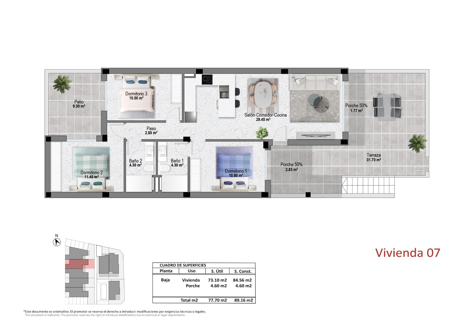 Unit NV-102644 — Bungalow en planta alta de obra nueva en Pilar de La Horadada
